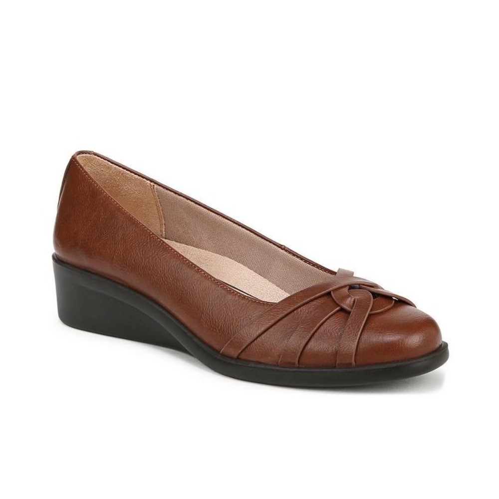 LifeStride Jorie Women Brown Wedge Pumps Comfort Arch Support Shoes Sz 9 M